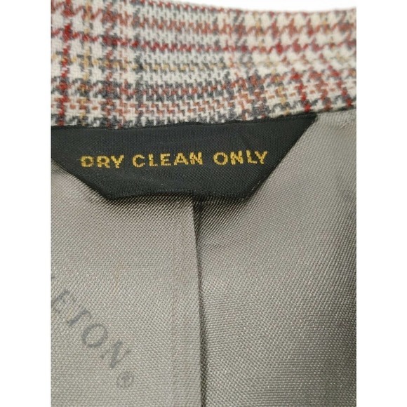 Vintage Pendleton Gray Plaid Wool Blazer Sport Coat Jacket 45 Lightweight - Picture 10 of 11